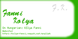 fanni kolya business card