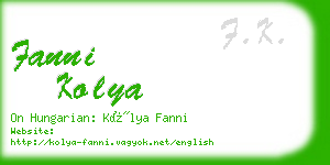 fanni kolya business card